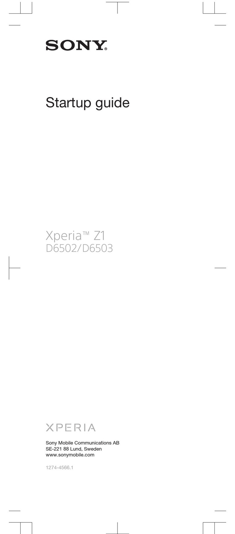 Sony Xperia Z1 D6502 User guide
