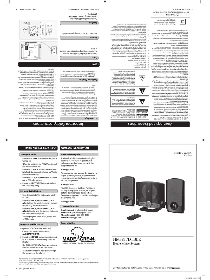 GPX HM3817DTBLK User manual