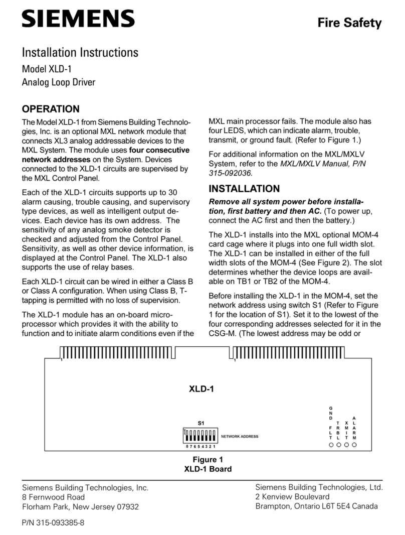 Siemens XLD-1 installation instructions