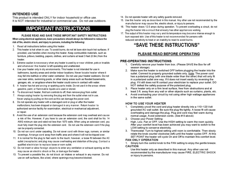 Comfort Home Products EUH210 instructions
