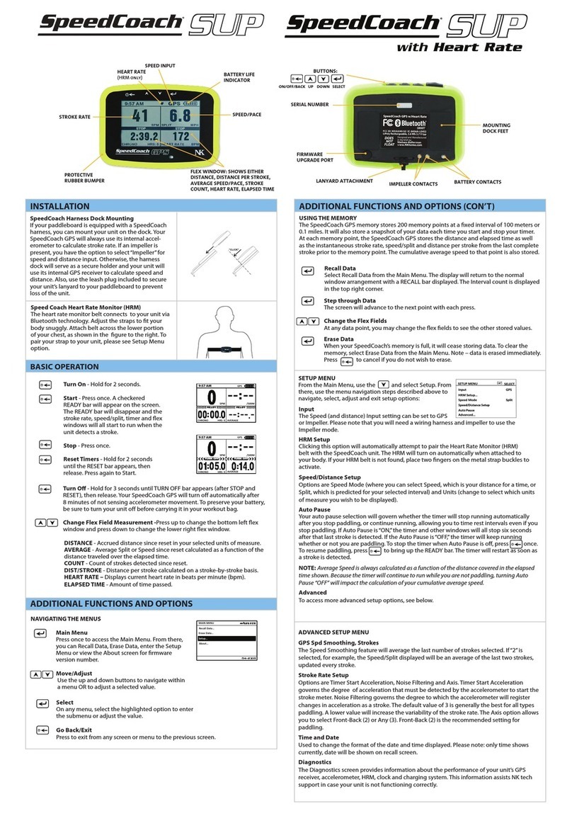 Nielsen-Kellerman SpeedCoach SUP User manual