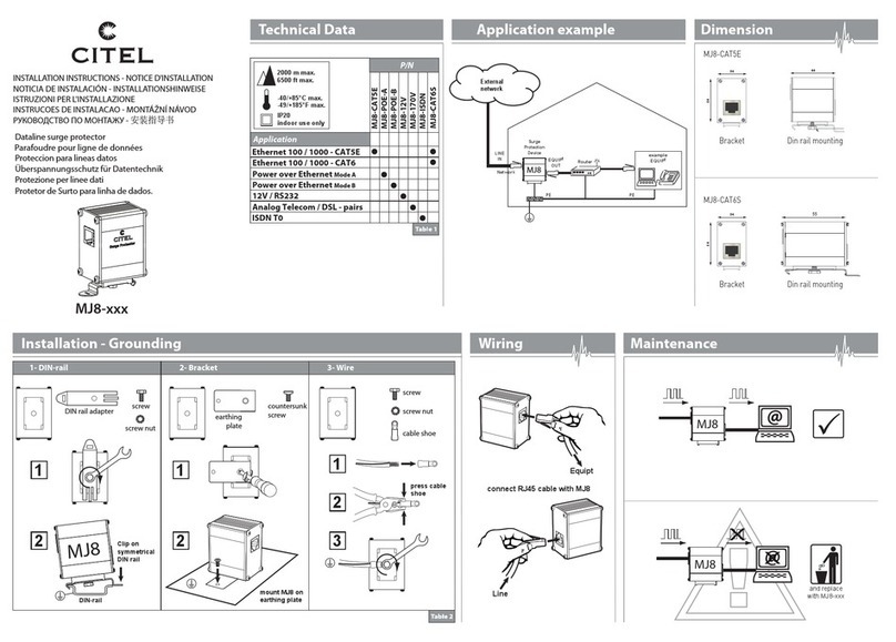 Citel MJ8-POE-A installation instructions