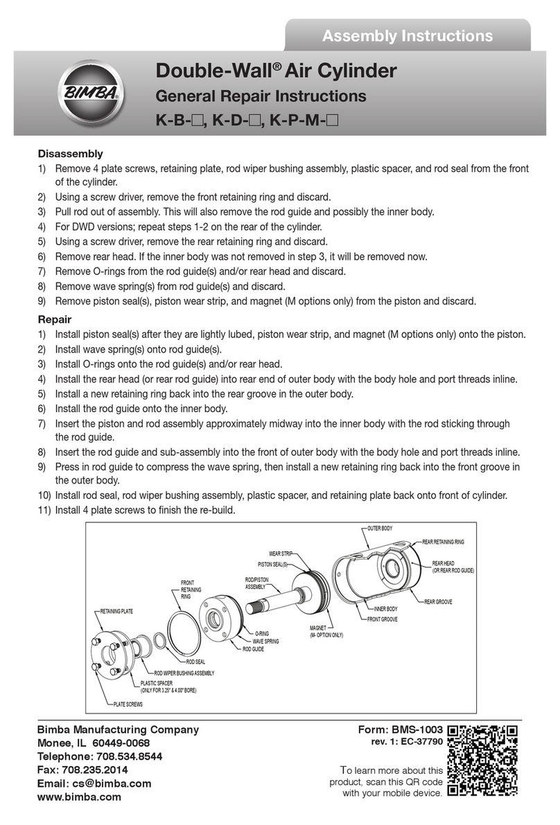 Bimba Double-Wall K-B Series Assembly instructions