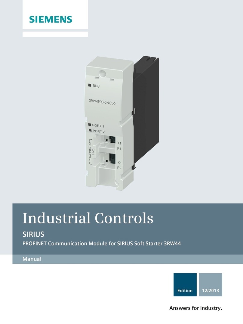 Siemens SIRIUS PROFINET User manual Siemens SIRIUS PROFINET User manual