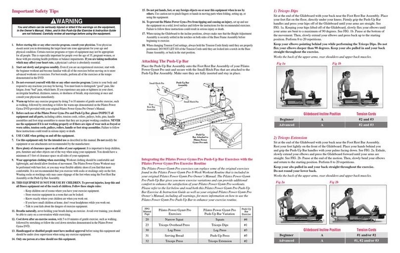 Pilates Power Gym Pro PUSH -UP BAR Exercise & Instruction Guide