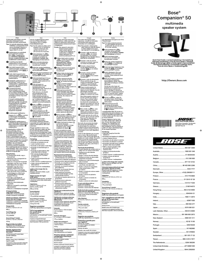 Bose Companion 50 quick start guide