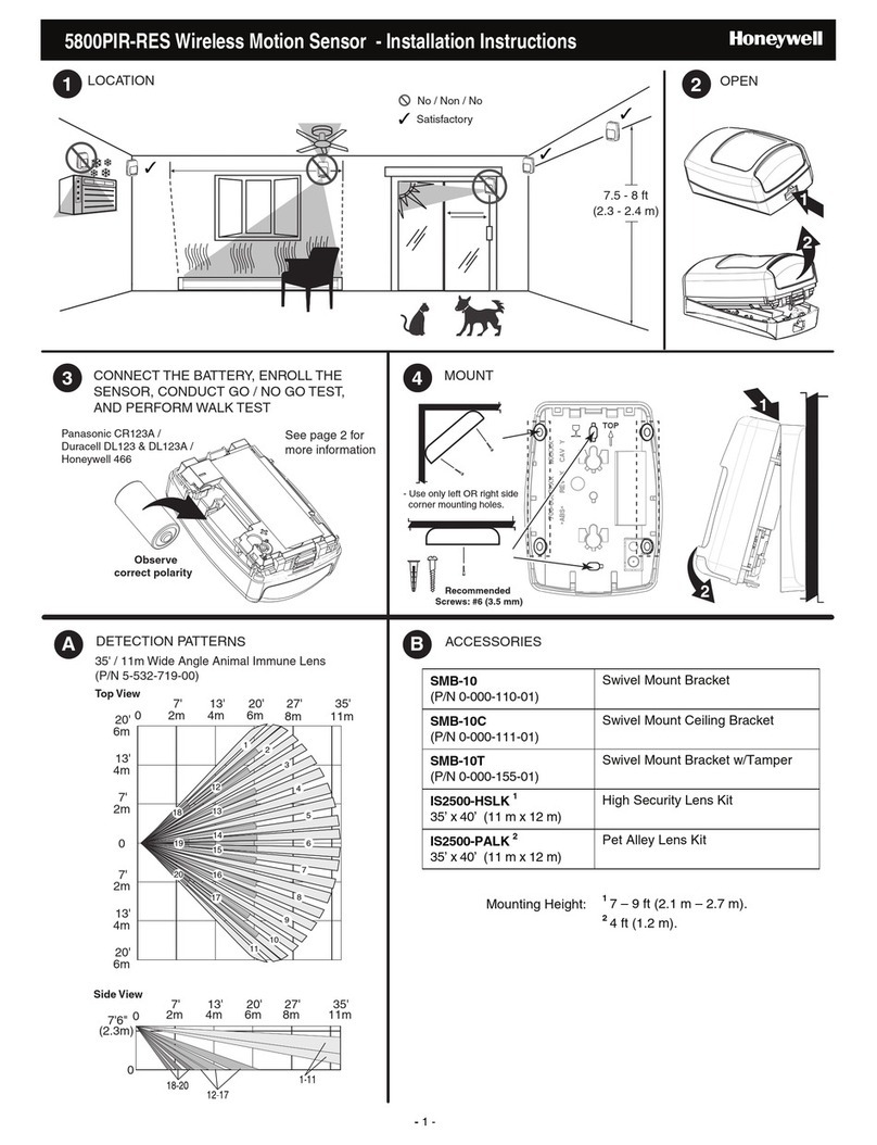 Honeywell 5800PIR-RES User manual Honeywell 5800PIR-RES User manual
