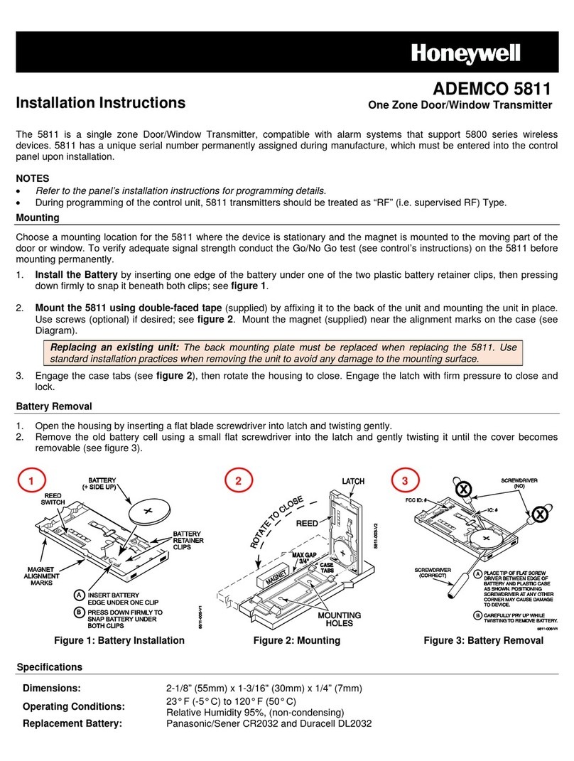 Honeywell Ademco 5811 User manual