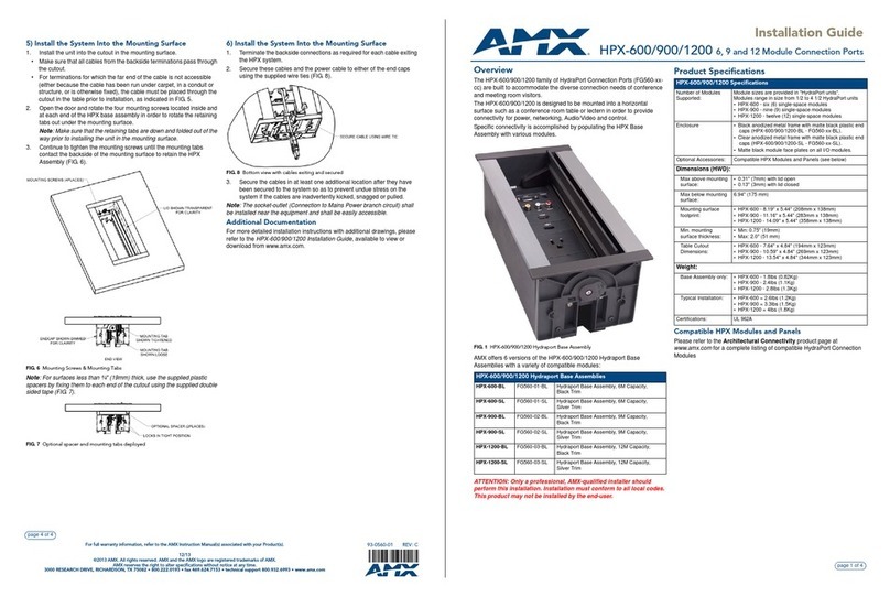 AMX HPX-600 installation guide