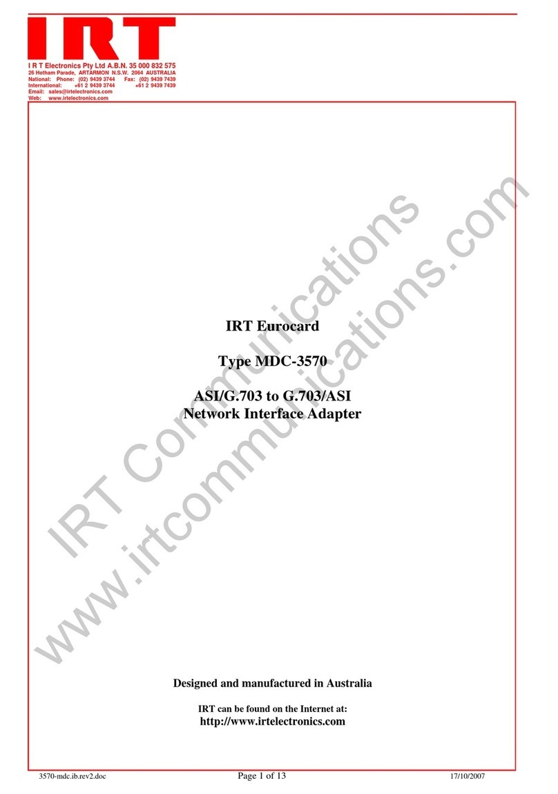 IRT Electronics MDC-3570 Instruction book