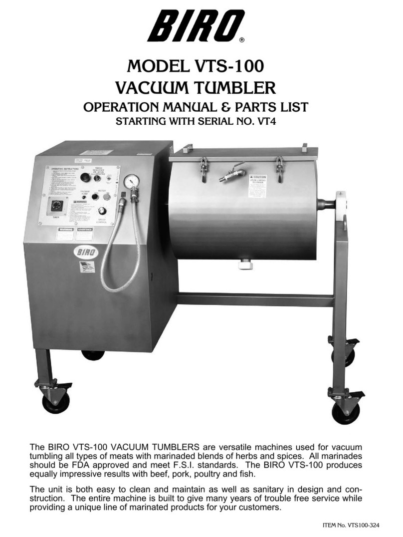 BIRO VTS-100 Operations manual & parts list
