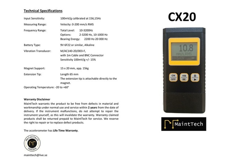 MaintTech CX20 User manual