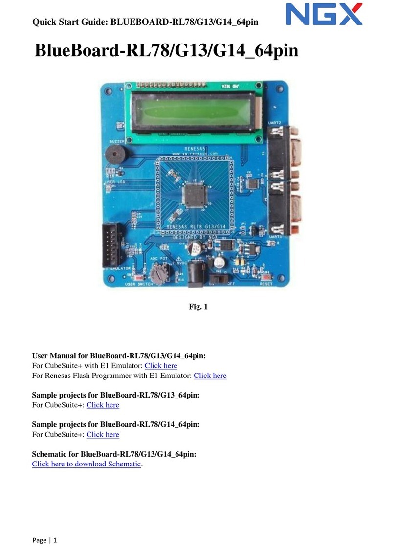 NGX Technologies BlueBoard-RL78/G13/G14_64pin Operating and maintenance instructions