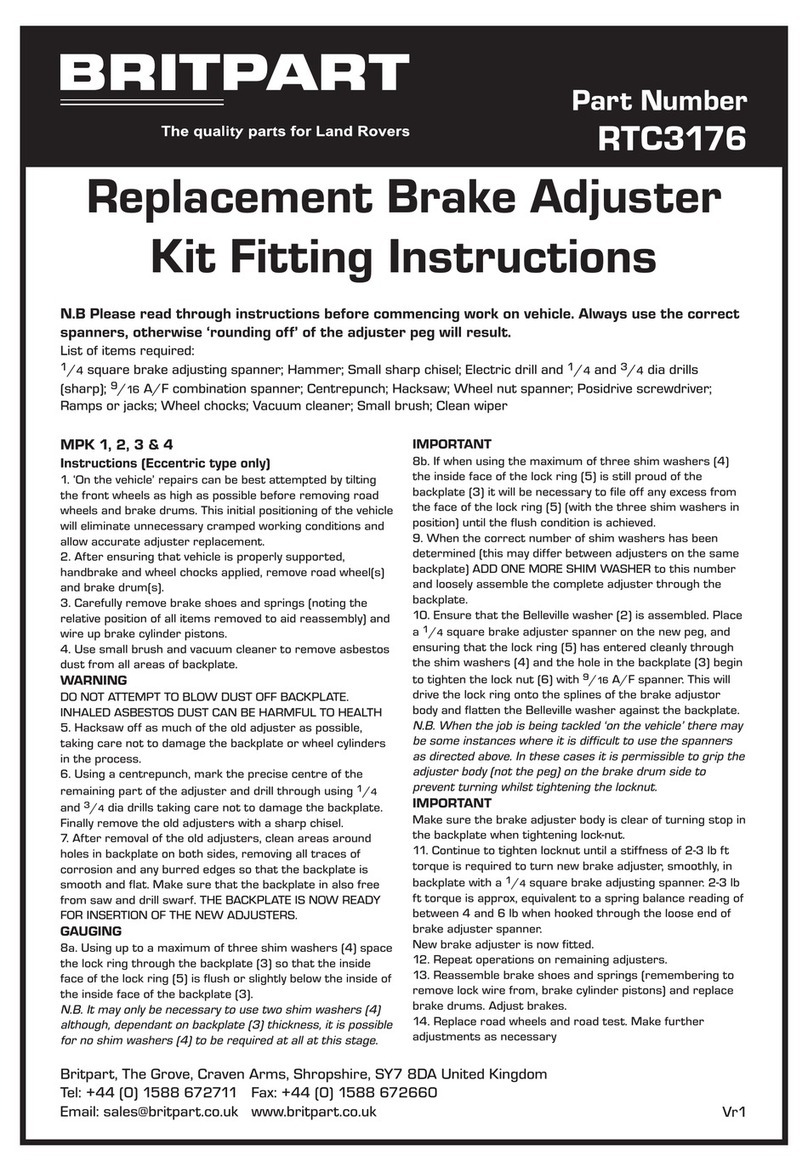 Britpart RTC3176 Fitting instructions
