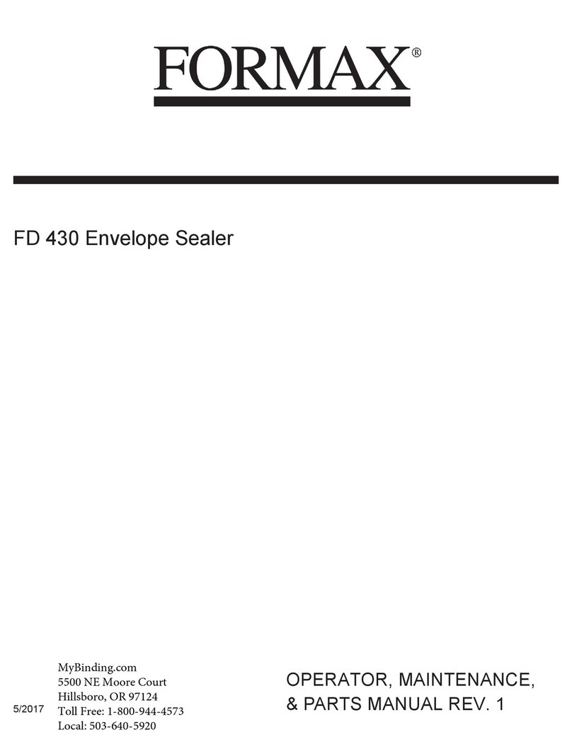 Formax FD 430 OPERATOR, MAINTENANCE, & PARTS MANUAL
