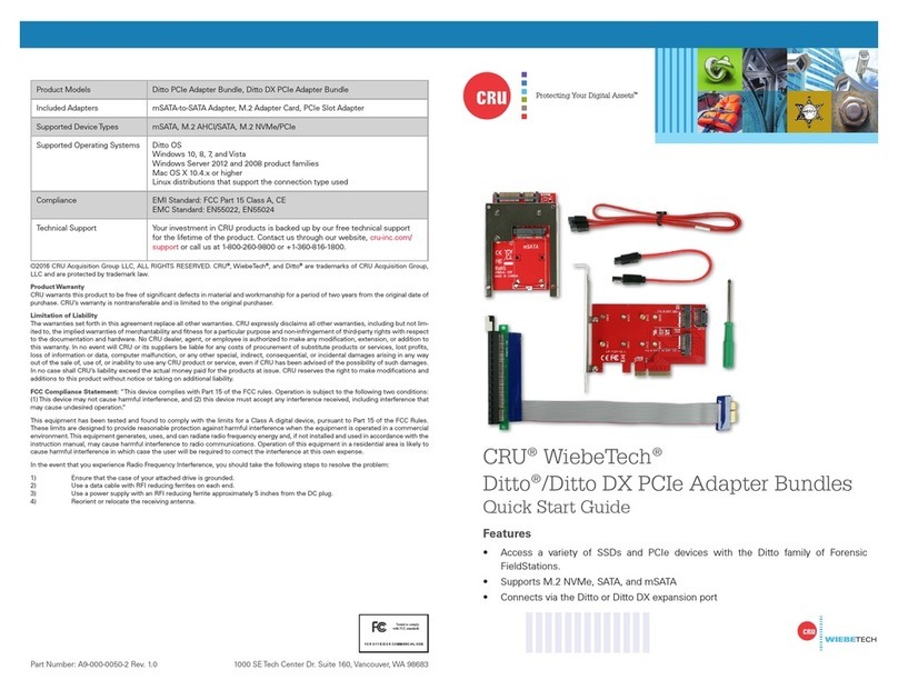 CRU WiebeTech Ditto quick start guide