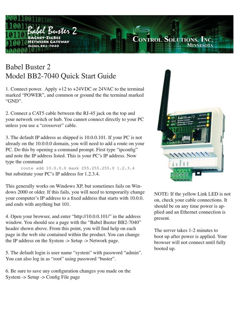 CONTROL SOLUTIONS Babel Buster 2 quick start guide