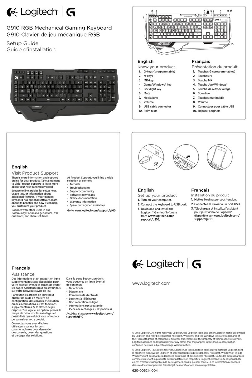 Logitech G910 ORION SPECTRUM Setup guide