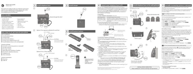 AT&T TL16013 User manual