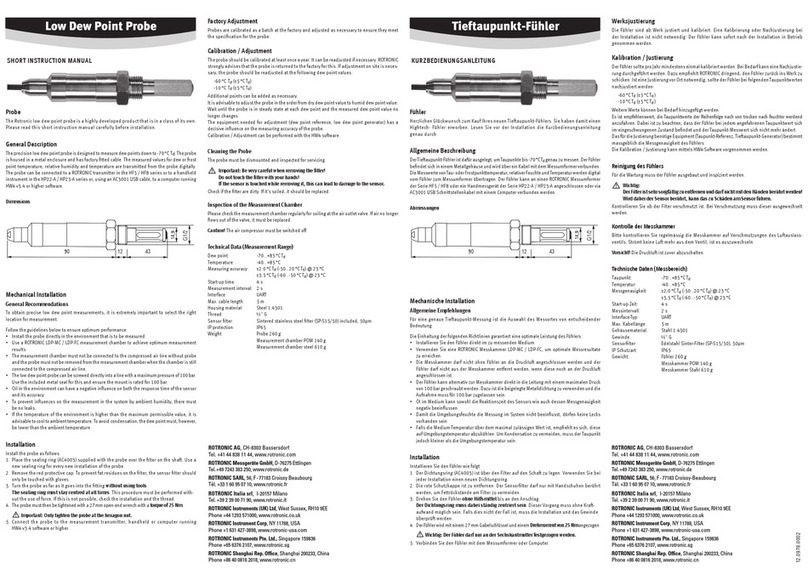 Rotronic HC2-LDP Short instruction manual