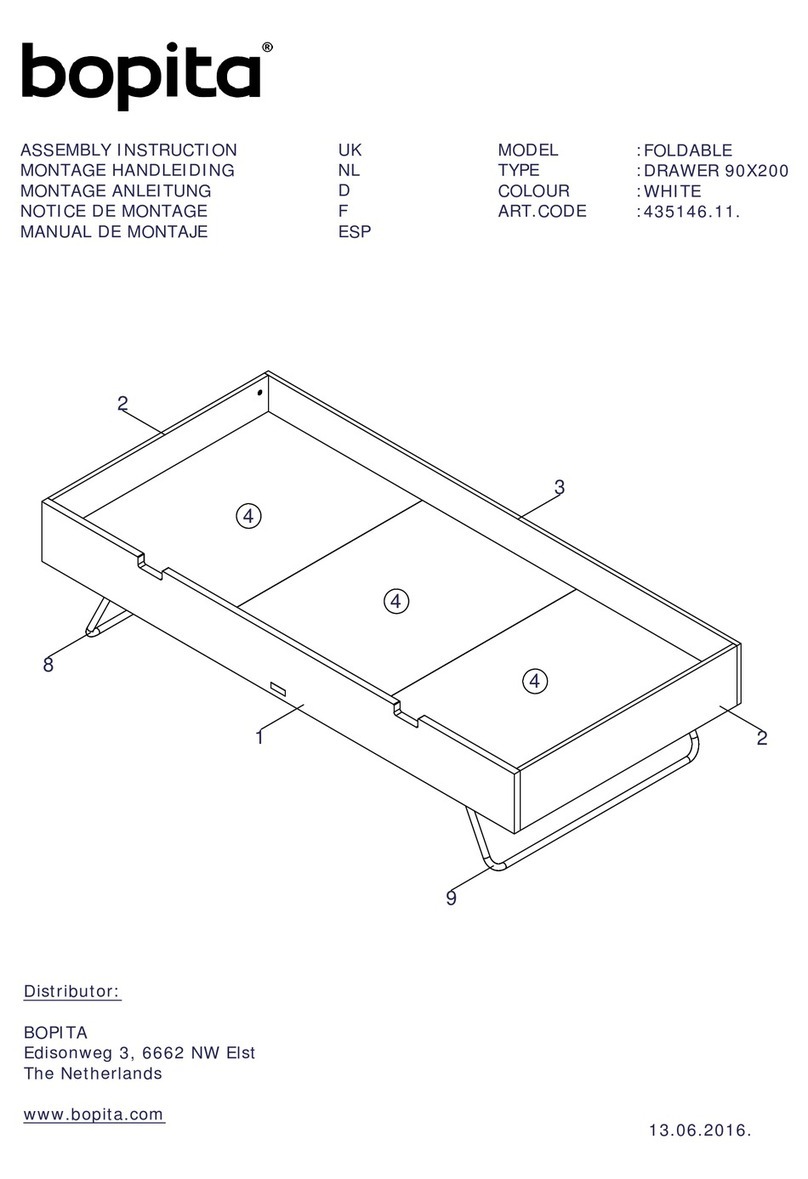 BOPITA FOLDABLE DRAWER 90X200 User manual BOPITA FOLDABLE DRAWER 90X200 User manual