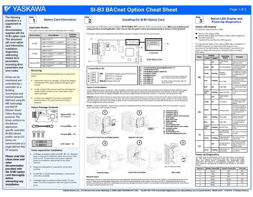 YASKAWA SI-B3 quick start guide