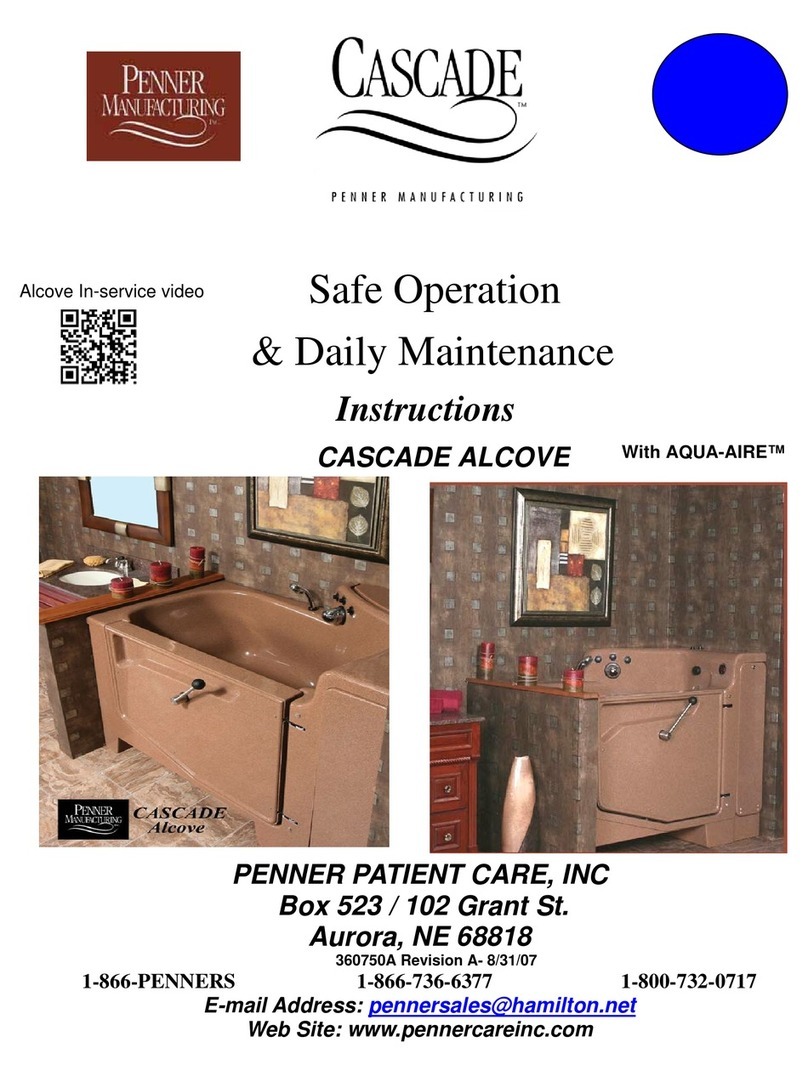 Penner Manufacturing CASCADE ALCOVE Installation and operation manual