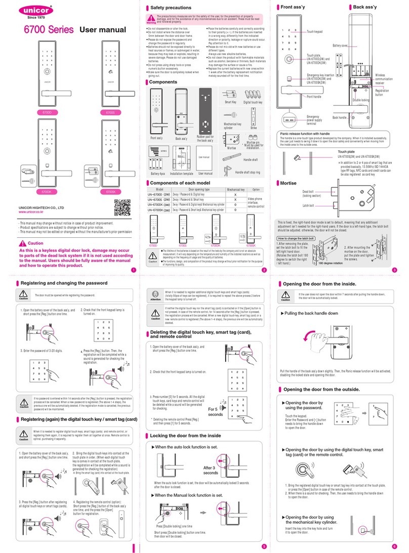 UNICOR HIGHTECH 6700D user manual