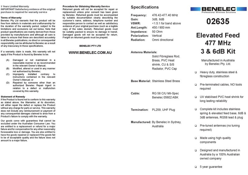 Benelec 02635 User manual