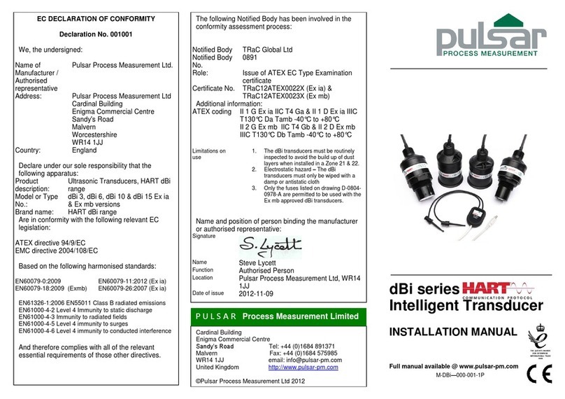 Pulsar dBi 3 Ex ia User manual