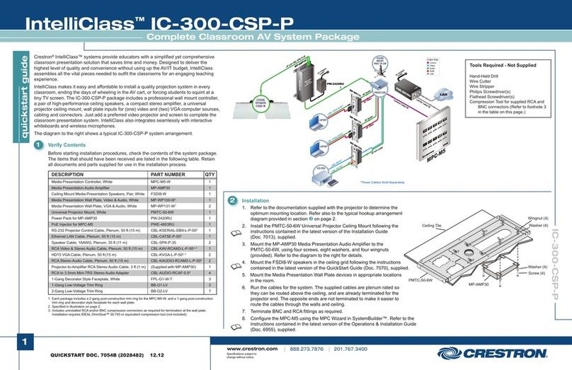 Crestron IntelliClass IC-300-CSP-P User manual