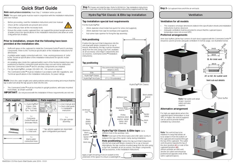 Zip Classic HydroTap G4 range quick start guide