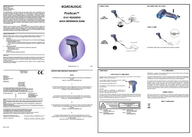 Datalogic FireScan D141 Quick reference guide