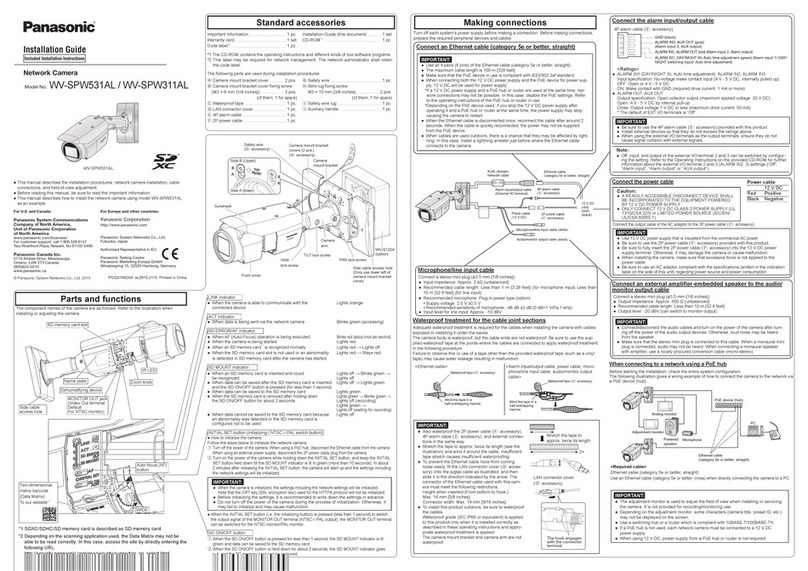 Panasonic WV-SPW311AL User manual