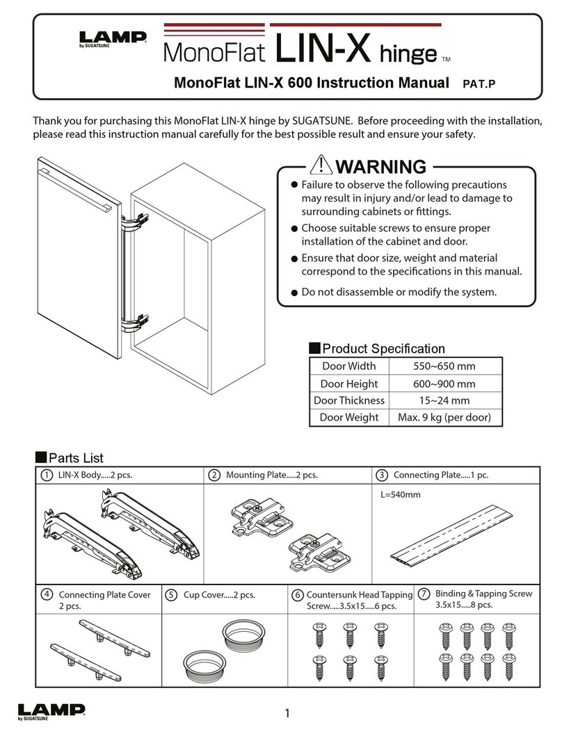 SUGATSUNE MonoFlat LIN-X hinge User manual