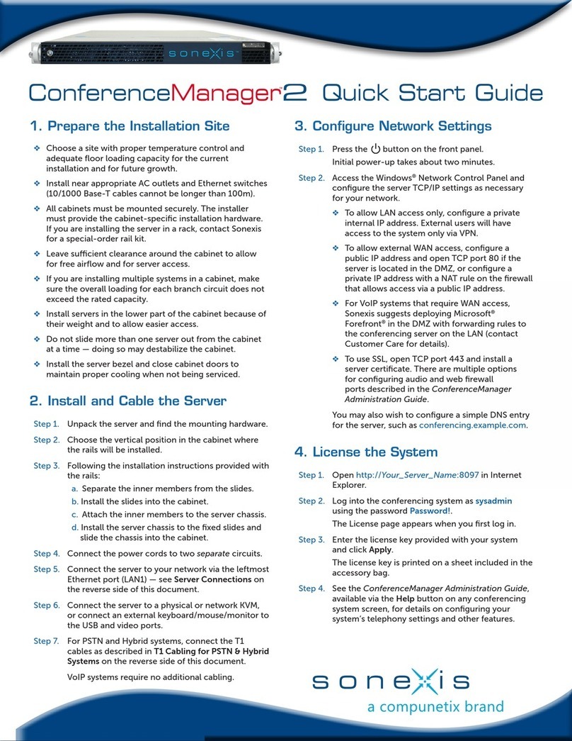 Sonexis ConferenceManager 2 quick start guide