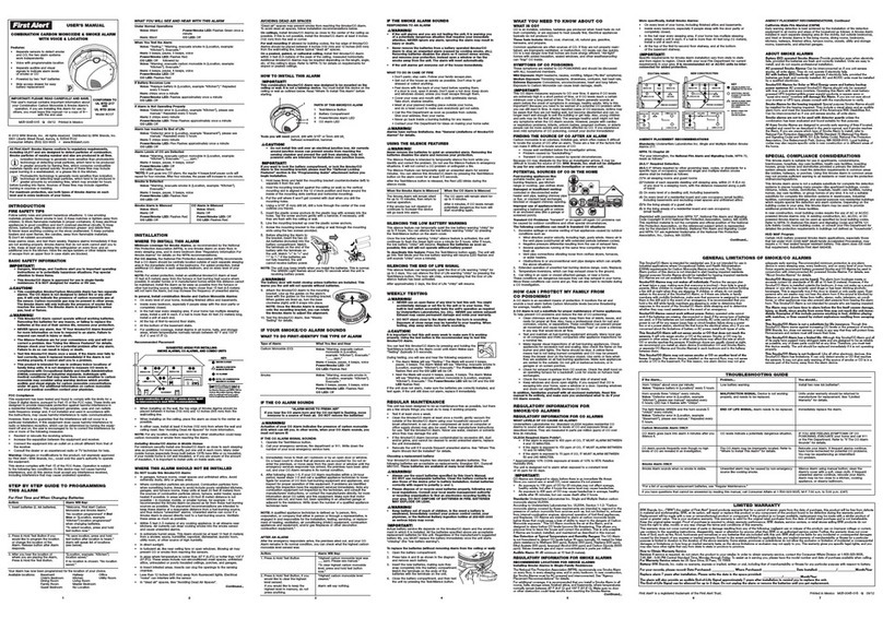 First Alert SCO7 user manual