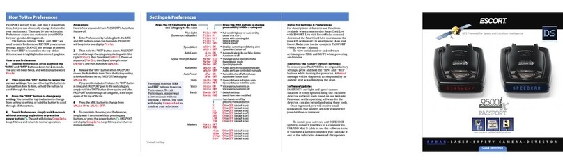Escort Passport 9500ix quick reference