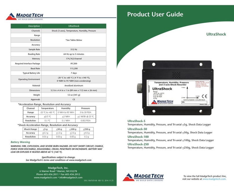 MadgeTech UltraShock-5 Specification sheet