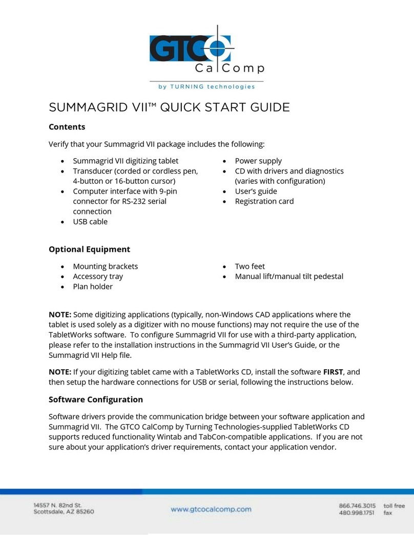 GTCO CalComp Summagrid VII User manual