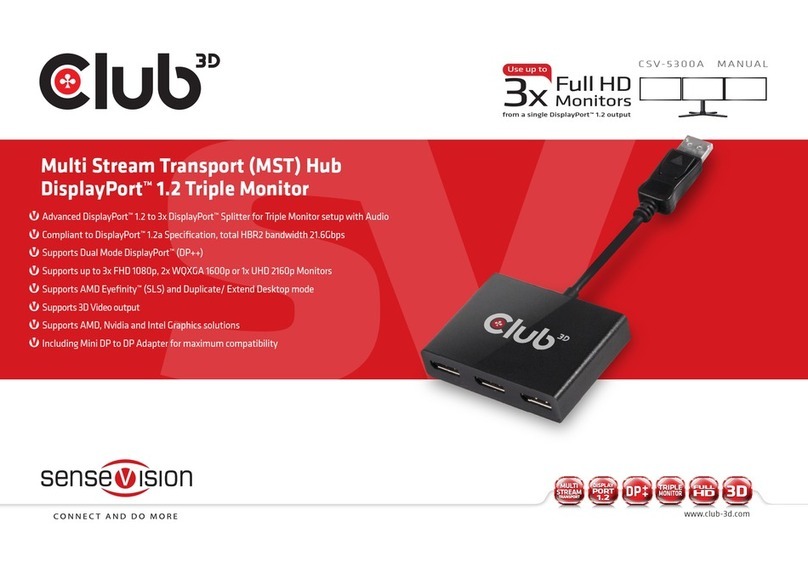Club 3D Multi Stream Transport Hub DisplayPort 1.2 Triple... manual