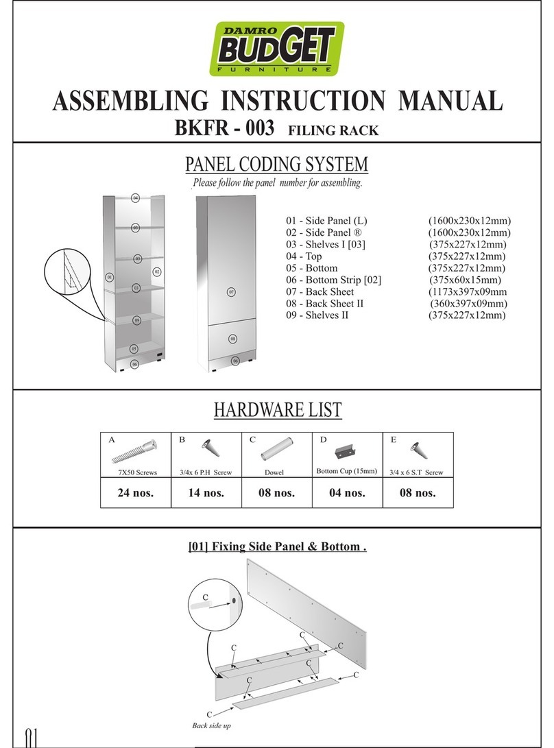 Damro Budget Furniture BKFR-003 Assembling instruction manual