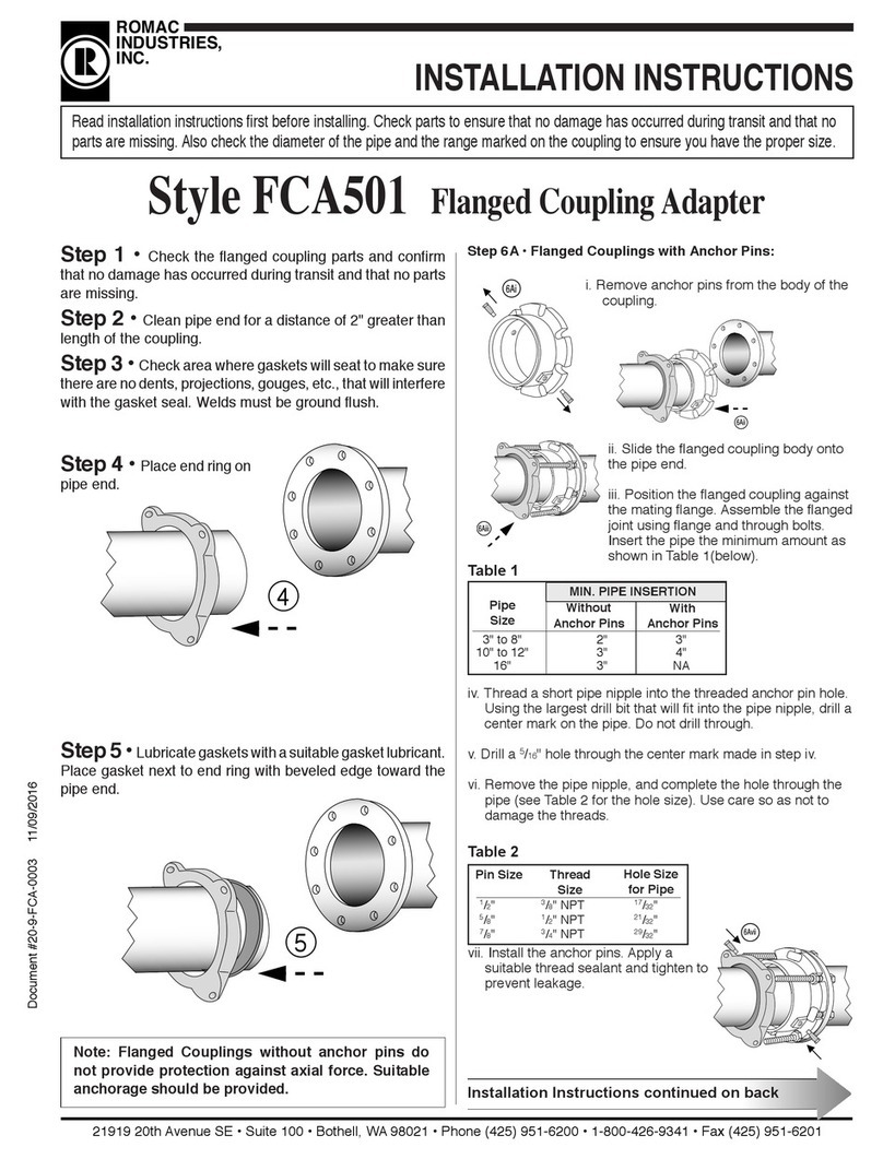 Romac Industries Inc. FCA501 installation instructions