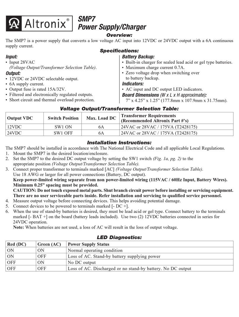 Altronix SMP7 User manual