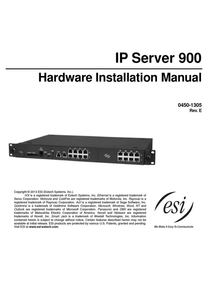 ESI IP Server 900 Hardware installation manual
