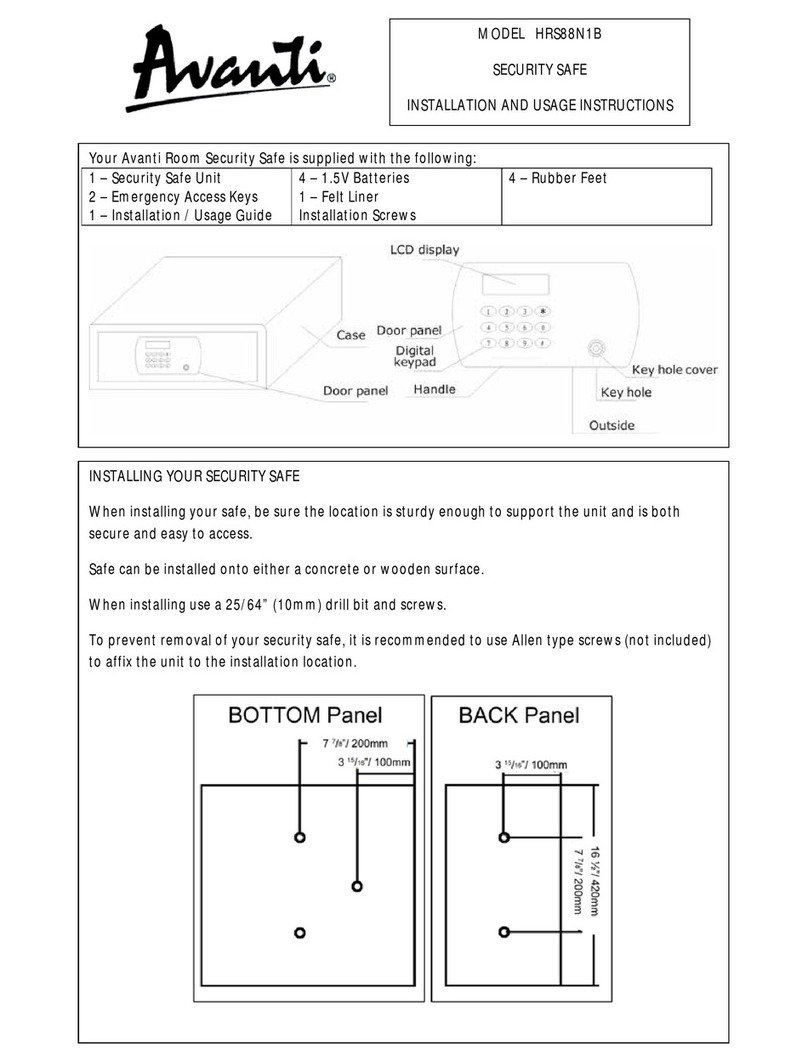 Avanti HRS88N1B Installation and usage instructions