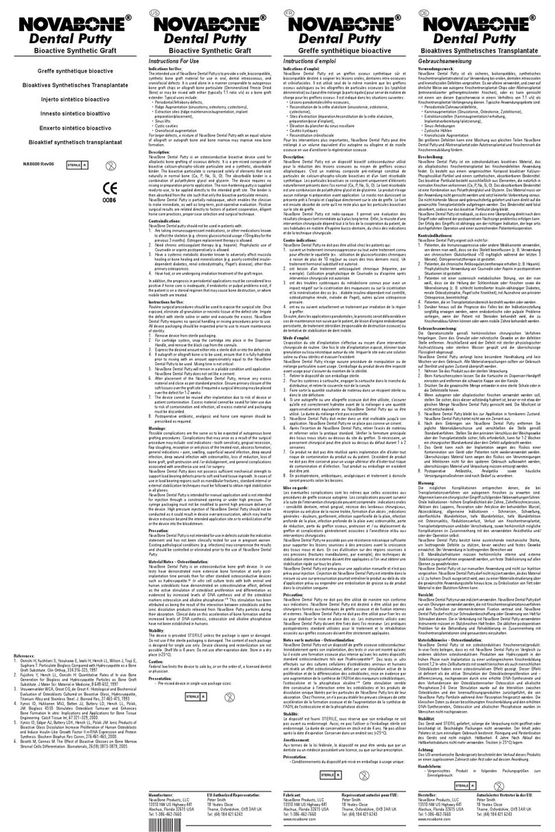 NOVABONE Dental Putty Instructions for use NOVABONE Dental Putty Instructions for use