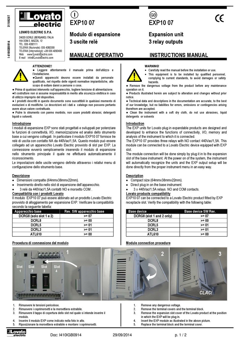 Lovato EXP10 07 User manual