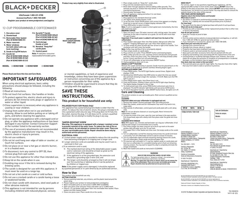 Black & Decker DCM2160B User manual