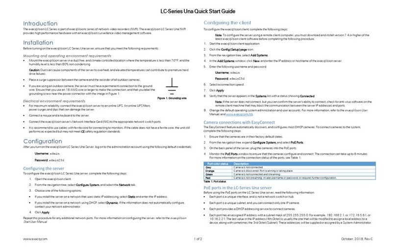 exacqVision Una Quick start guides exacqVision Una Quick start guides